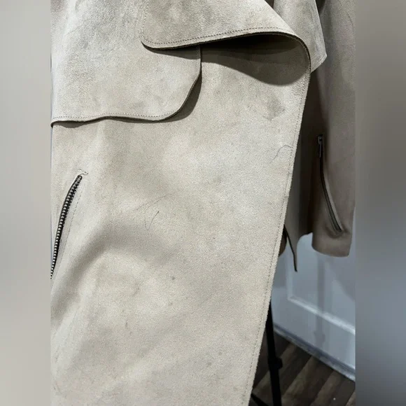 Nude Khaki suede jacket SIZE S - Picture 2 of 6